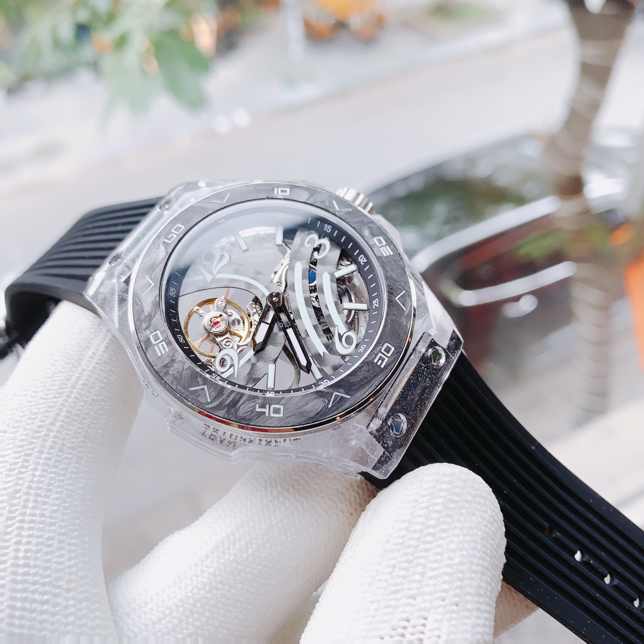 Đồng Hồ Hanboro Vỏ Silicone |Phát Sáng |Nam Giới |Dây Cao Su |Máy Lộ Cơ (Automatic) |Size 43mm |Donghogiatot.vn