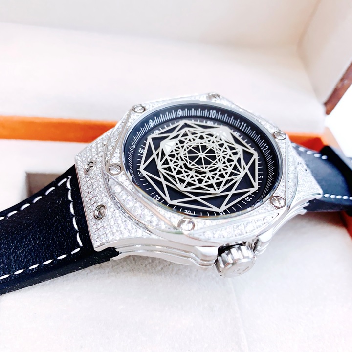 Đồng Hồ Hanboro Mặt Vũ Trụ |Nam Giới |Mặt Lục Giác Đính Full Đá |Máy Cơ (Automatic) |Size 42mm |Donghogiatot.vn