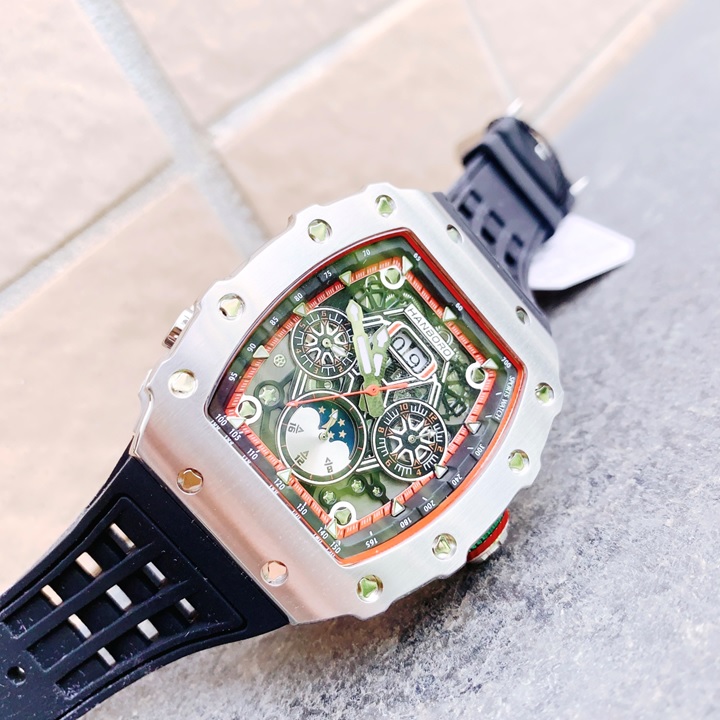 Đồng Hồ Hanboro Lịch Moonphase |Nam Giới |Mặt Oval |Dây Cao Su |Máy Cơ (Tự Động) |Size 40x50mm |Donghogiatot.vn