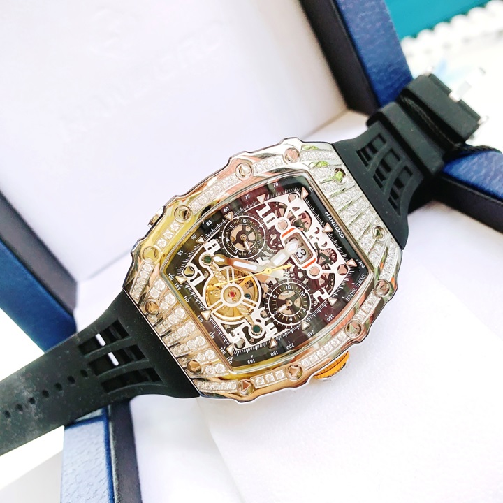 Đồng Hồ Hanboro Richard Mille |Nam Giới |Mặt Oval |Silver Trắng |Máy Cơ (Automatic) |Size 40x50mm |Donghogiatot.vn