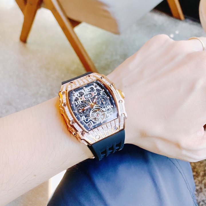Đồng Hồ Hanboro Richard Mille |Nam Giới |Mặt Oval |Rose Gold |Máy Cơ (Automatic) |Size 40x50mm |Donghogiatot.vn