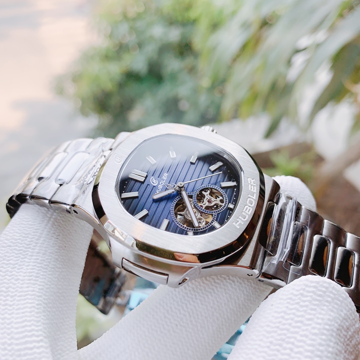 dong-ho-nam-huboler-patek-philippe-mat-xanh-may-co-tu-dong-day-kim-loai-donghogiatot-vn