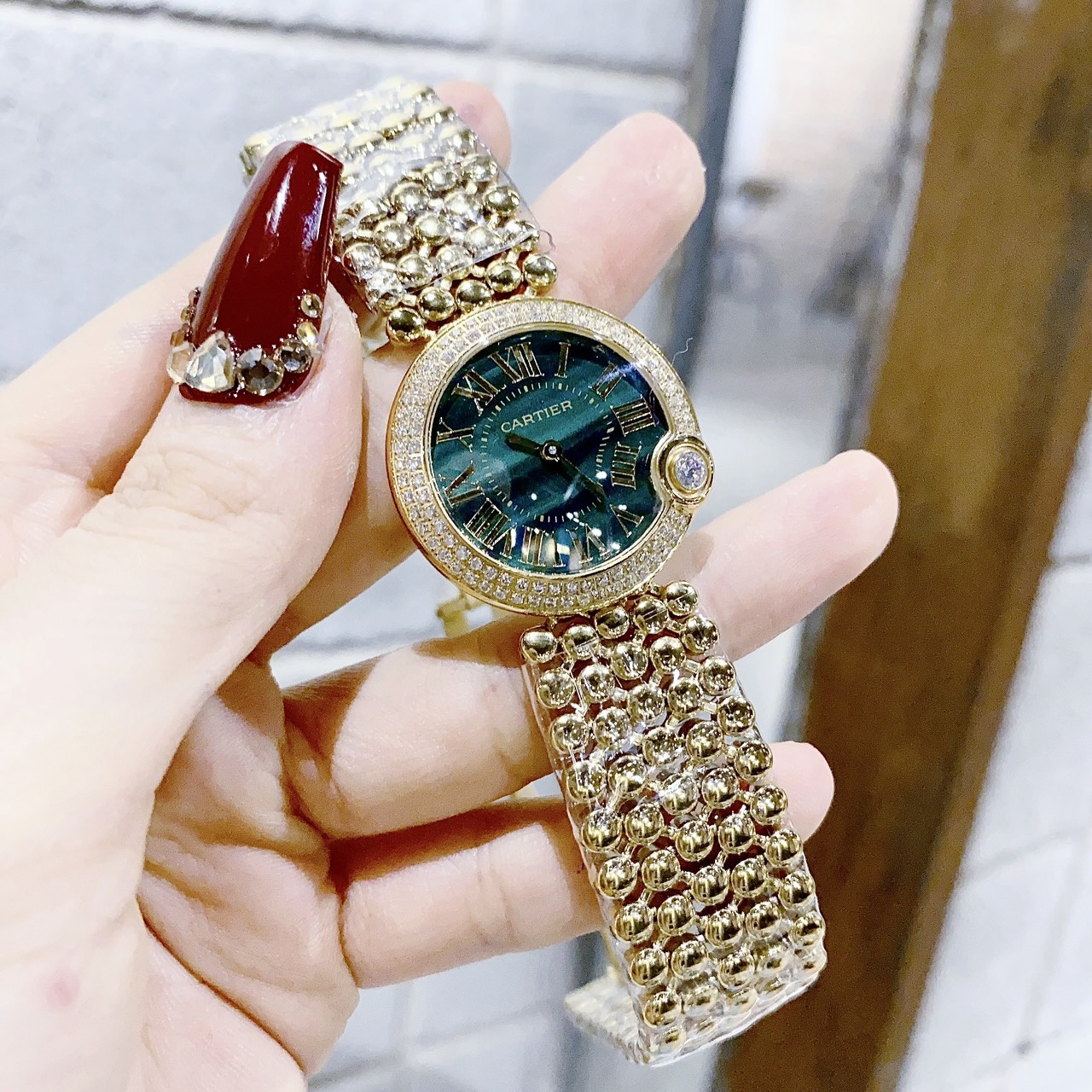 Đồng Hồ Cartier Ballon Bleu |Nữ Giới |Dây Kim Loại |Mặt Tròn Xanh |Máy Pin (Quartz) |Donghogiatot.vn