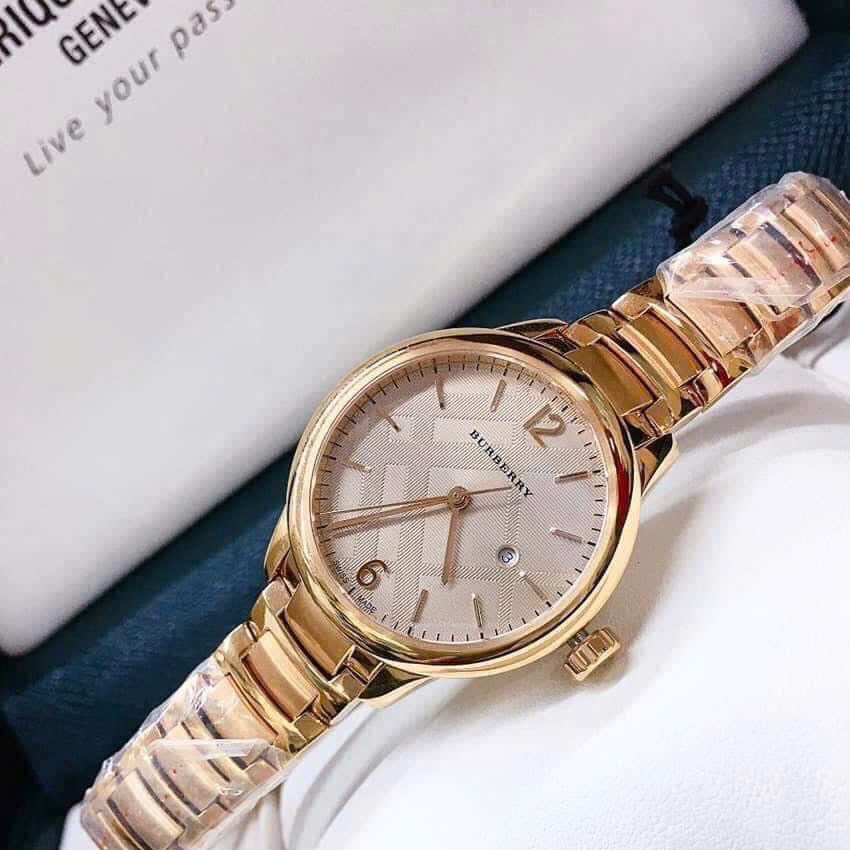 Đồng Hồ Burberry The Classic Round |Nữ Giới |Mặt Tròn |Dây Kim Loại Rose Gold |Máy Pin (Quartz) |Size 32mm |donghogiatot.vn