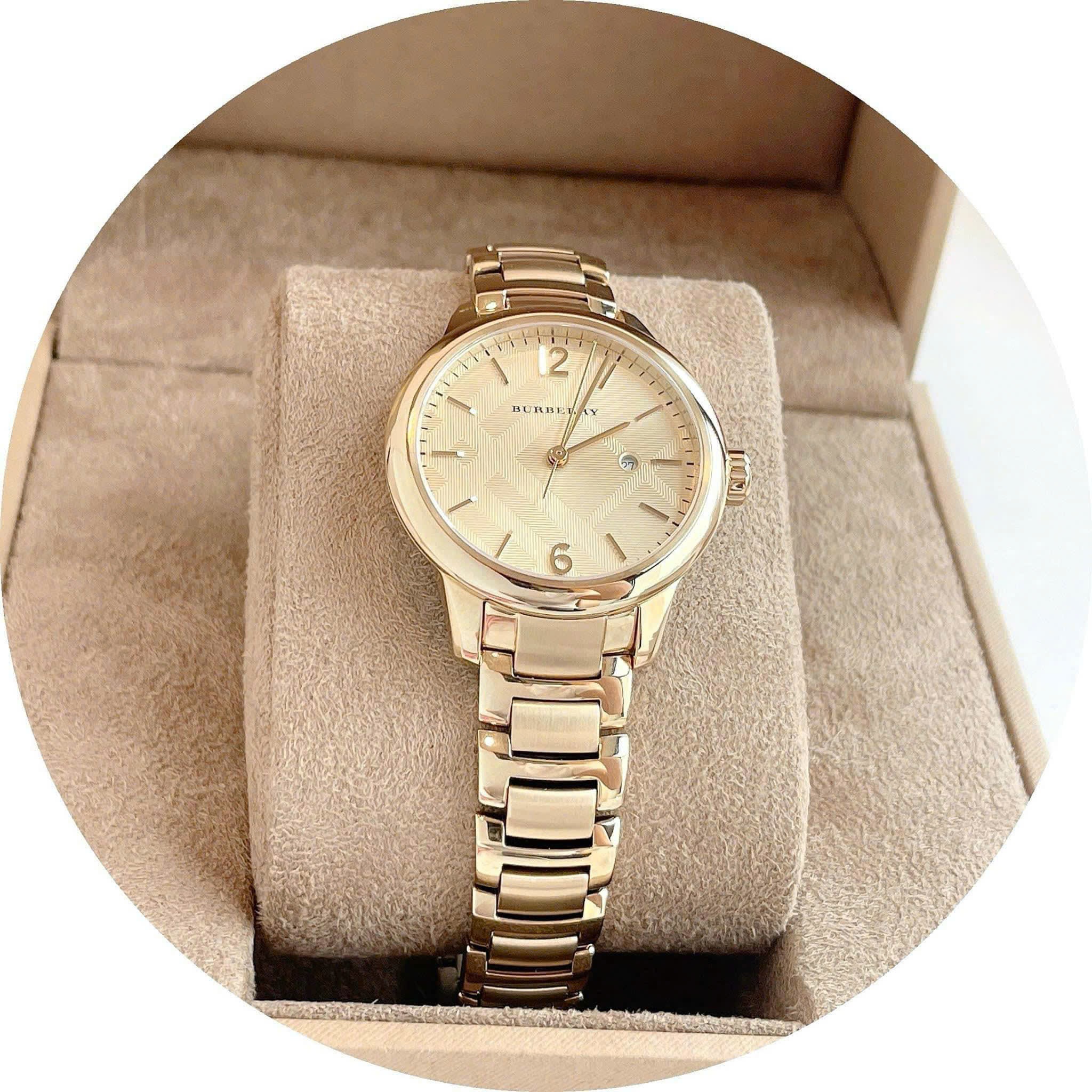 Đồng Hồ Burberry The Classic Round |Nữ Giới |Dây Kim Loại Vàng Gold |Máy Pin (Quartz) |Size 32mm |donghogiatot.vn