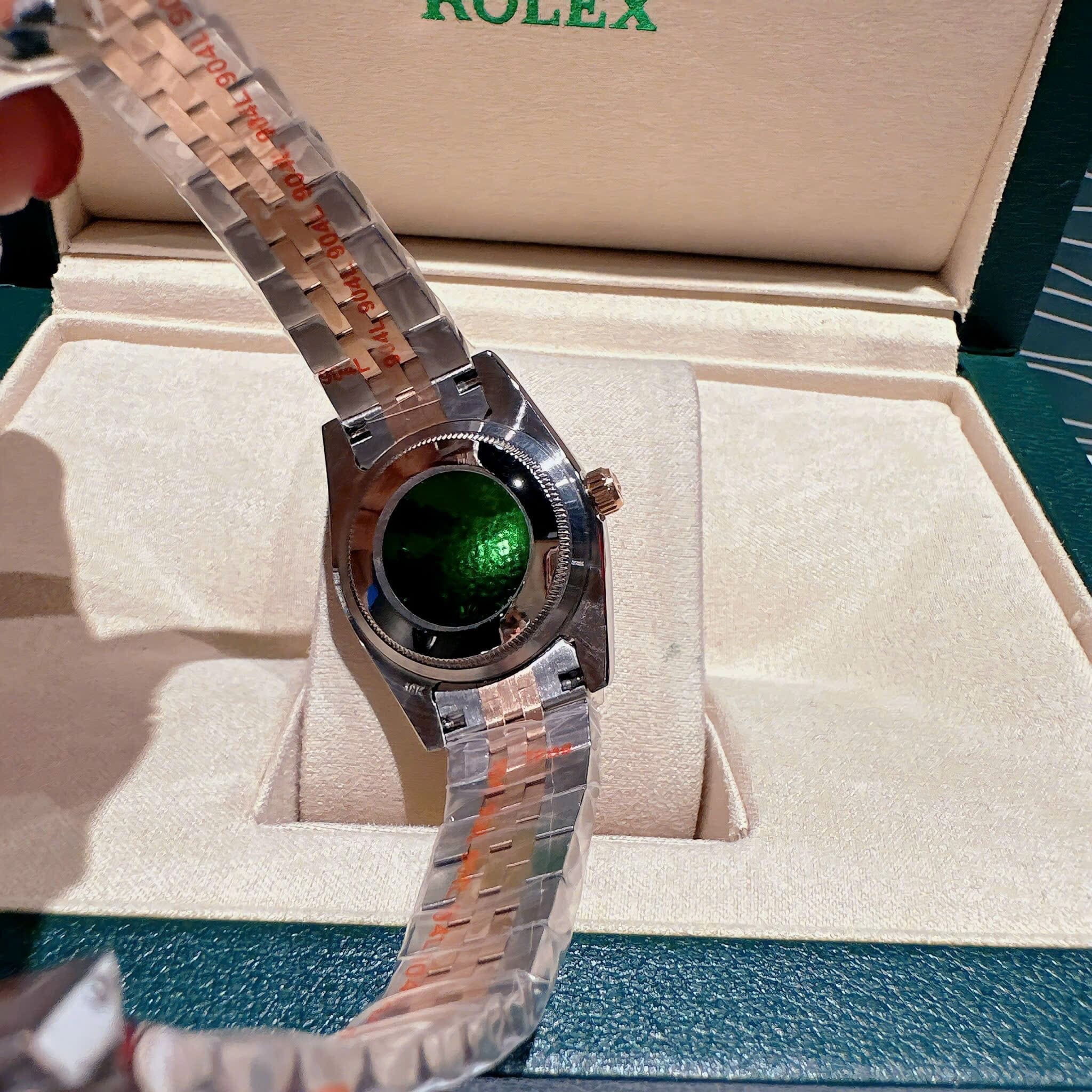 Đồng Hồ Rolex Đính Đá |Nữ Giới |Mặt Hồng |Dây Kim Loại Demi Rose Gold |Máy Pin (Máy Quartz) |Size 31mm |donghogiatot.vn