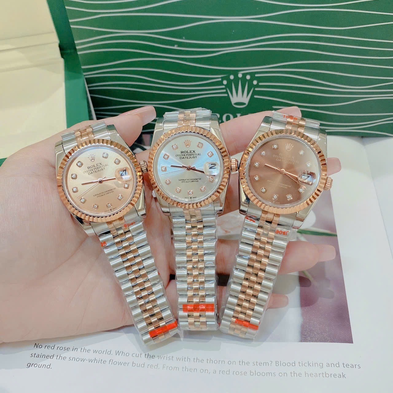 Đồng Hồ Rolex Niềng Khía |Nữ Giới |Mặt Nâu |Dây Kim Loại Demi Rose |Máy Cơ (Automatic) |Size 36mm |donghogiatot.vn
