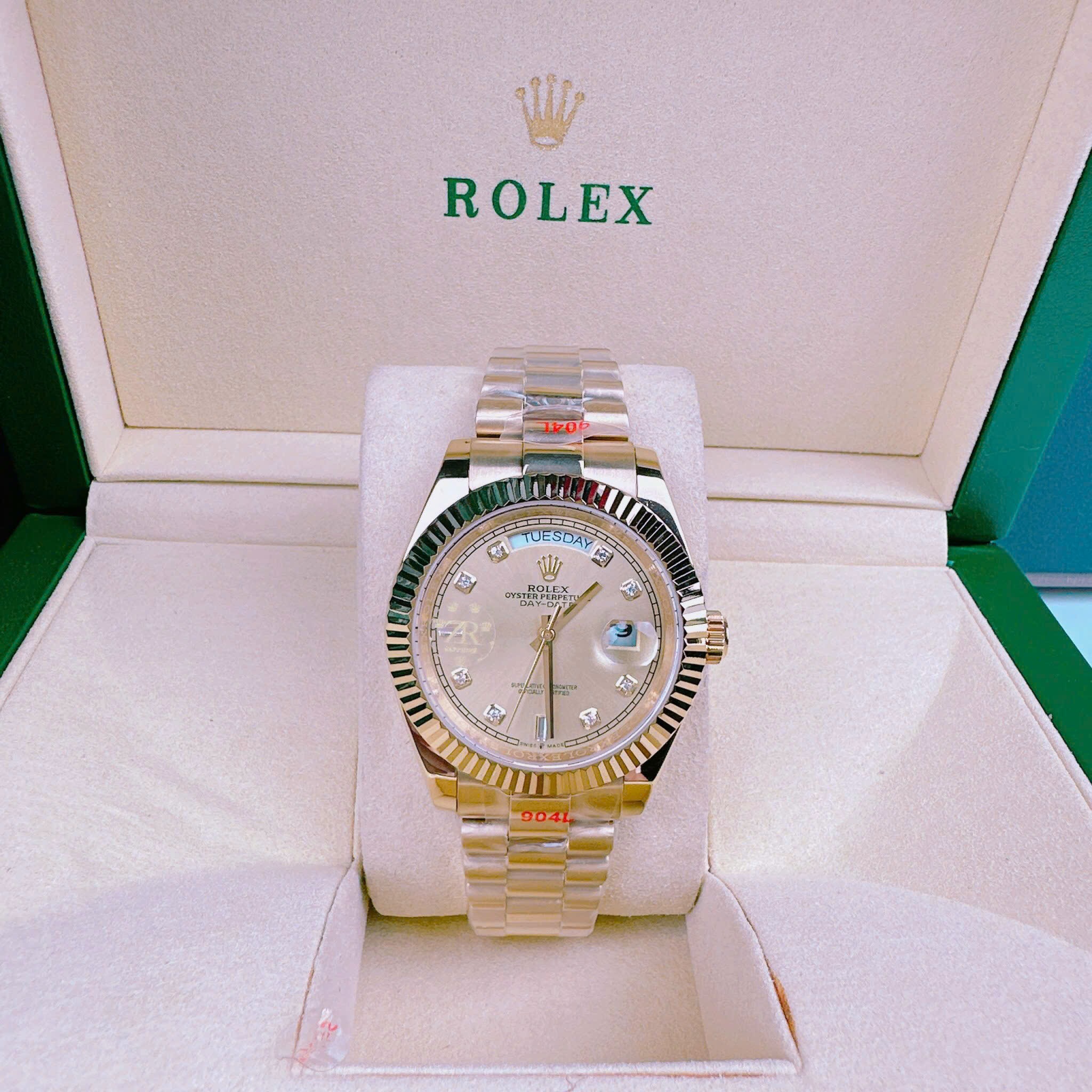 Đồng Hồ Rolex 2 Lịch |Nam Giới |Niềng Khía |Dây Kim Loại Vàng |Máy cơ (Automatic) |Size 41mm |donghogiatot.vn