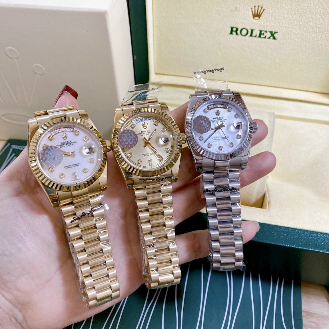 Đồng Hồ Rolex 2 Lịch |Nam Giới |Niềng Khía |Dây Kim Loại Vàng |Máy cơ (Automatic) |Size 41mm |donghogiatot.vn