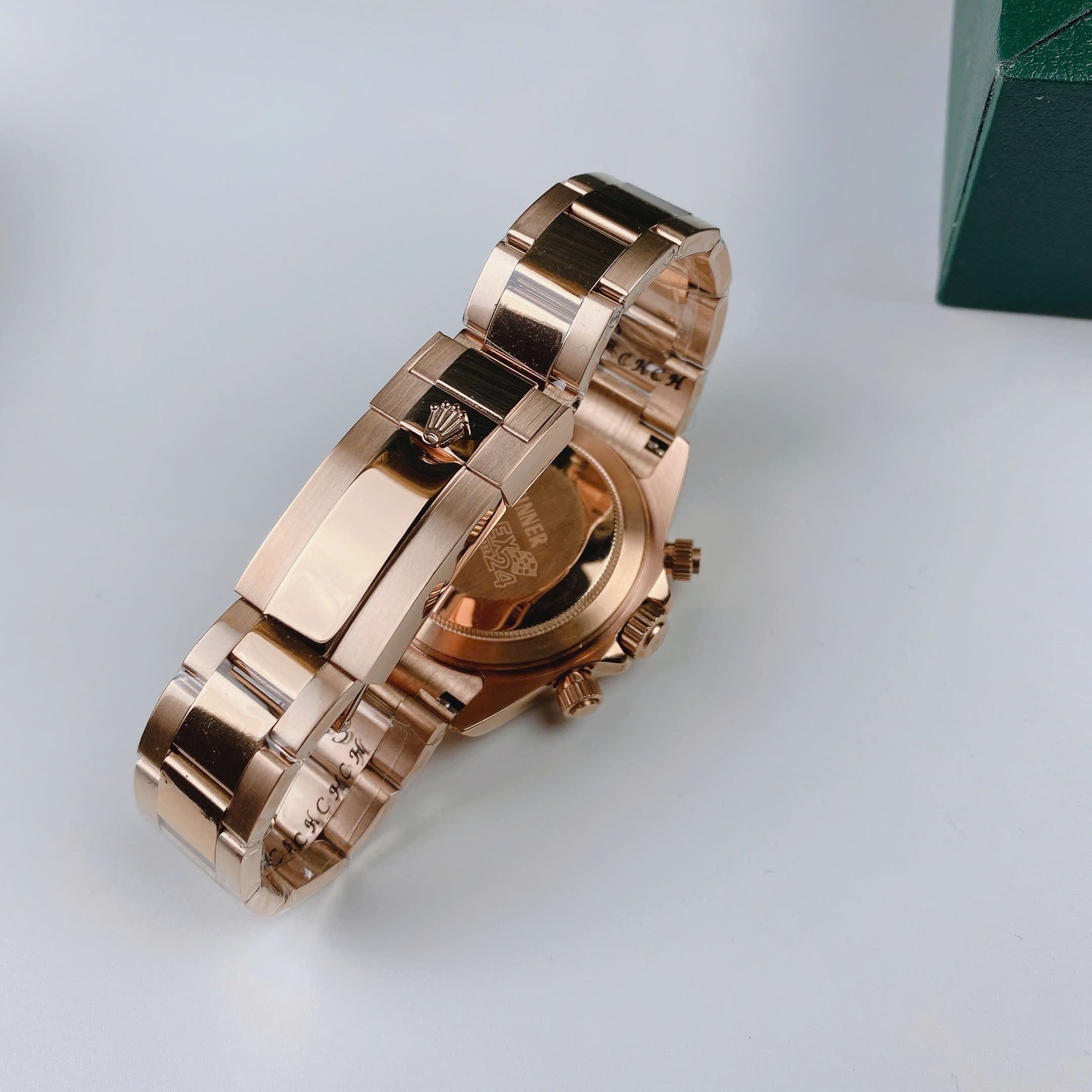 Đồng Hồ Rolex Daytona Rainbow |Nam Giới |Đính Đá |Dây Kim Loại Rose Gold |Máy Cơ (Automatic) |Size 40mm |donghogiatot.vn