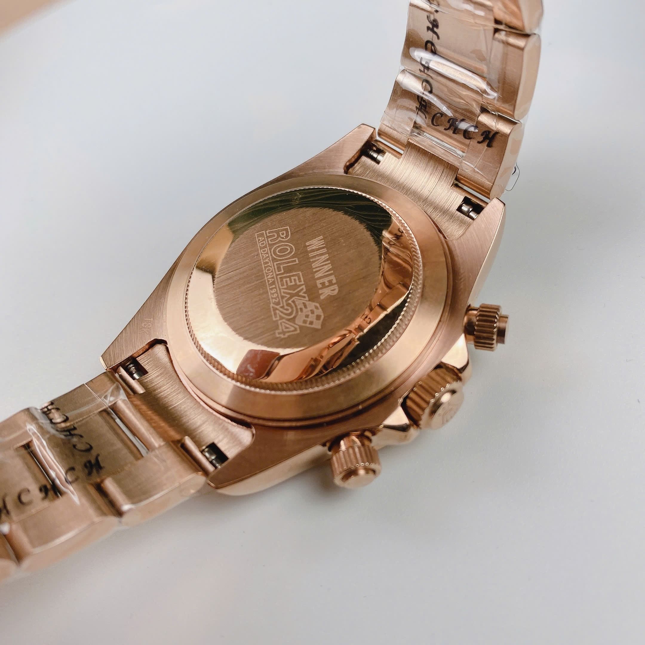 Đồng Hồ Rolex Daytona Rainbow |Nam Giới |Đính Đá |Dây Kim Loại Rose Gold |Máy Cơ (Automatic) |Size 40mm |donghogiatot.vn