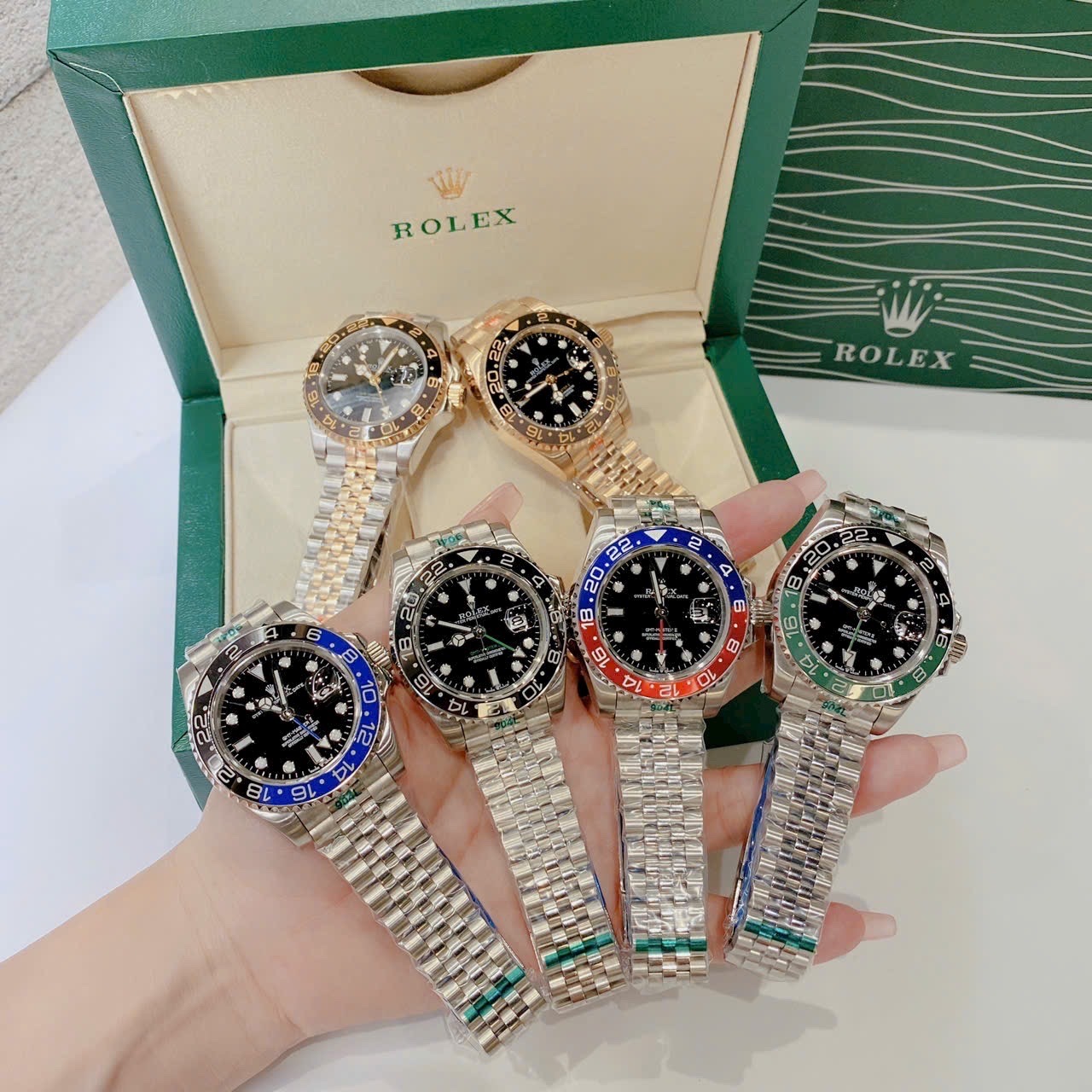 Đồng Hồ Rolex GMT Master II |Nam Giới |Niềng Xanh Lá |Dây Kim Loại Silver |Máy Cơ (Automatic) |Size 40mm |donghogiatot.vn