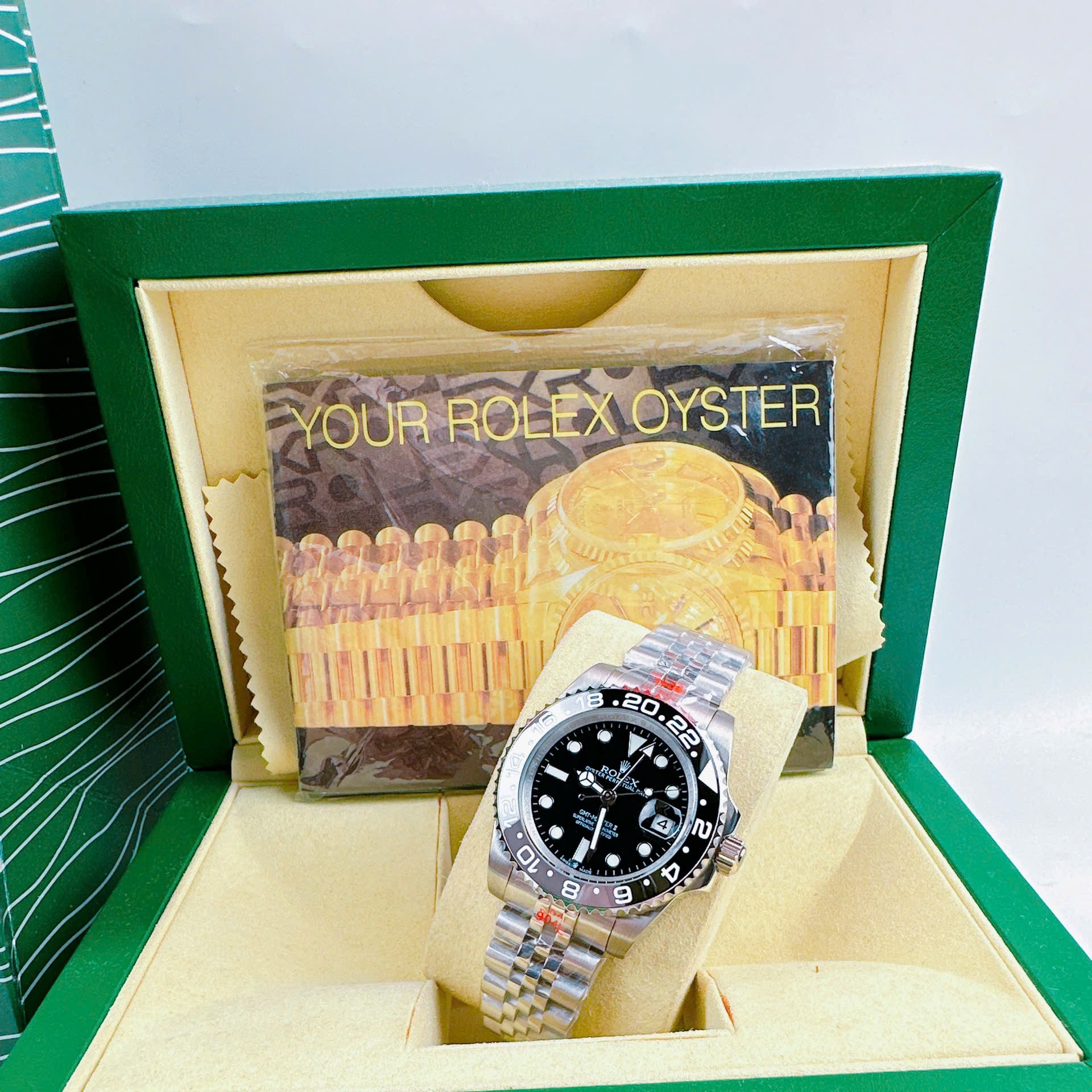 Đồng Hồ Rolex GMT Master II |Nam Giới |Niềng Xám Đen |Dây Kim Loại Silver |Máy Cơ (Automatic) |Size 40mm |donghogiatot.vn