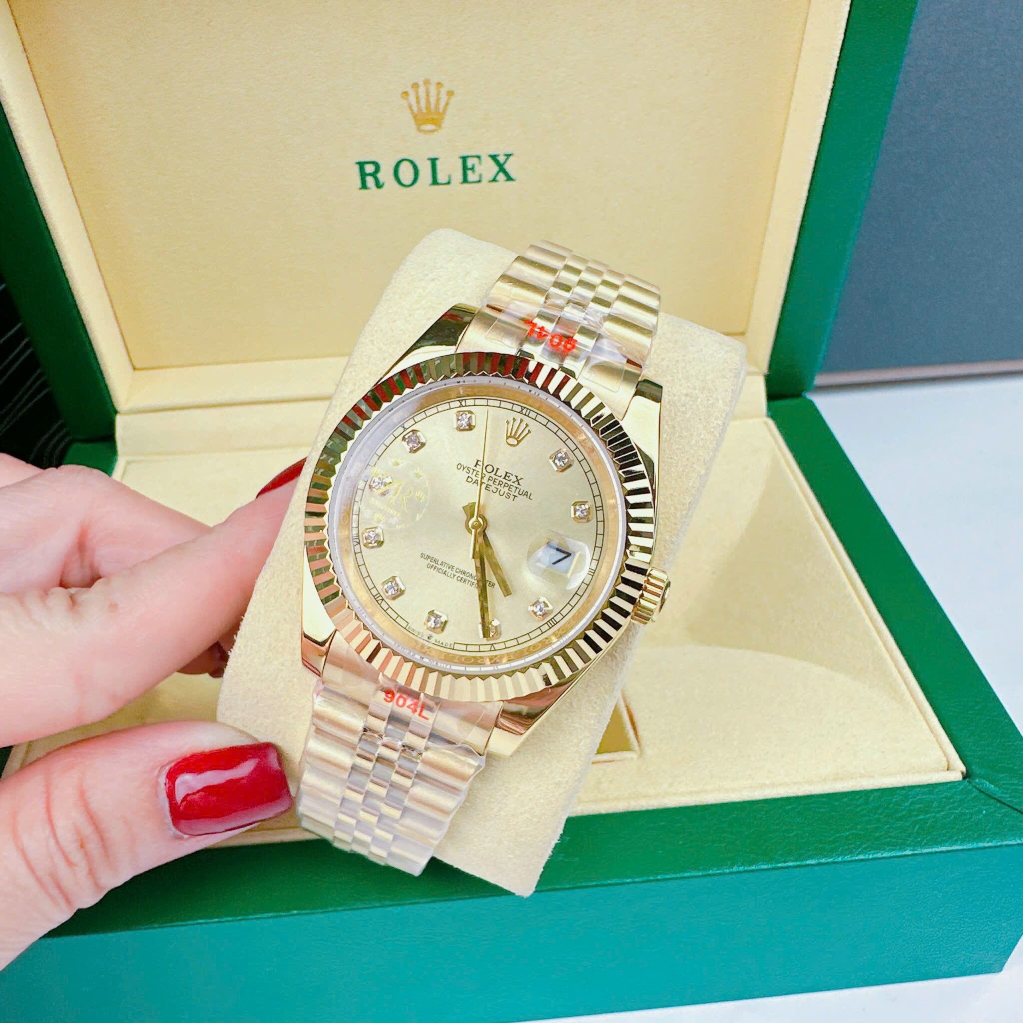 Đồng Hồ Rolex Niềng Khía |Nam Giới |Dây Kim Loại Vàng Gold |Máy Cơ (Automatic) |Size 41mm |donghogiatot.vn