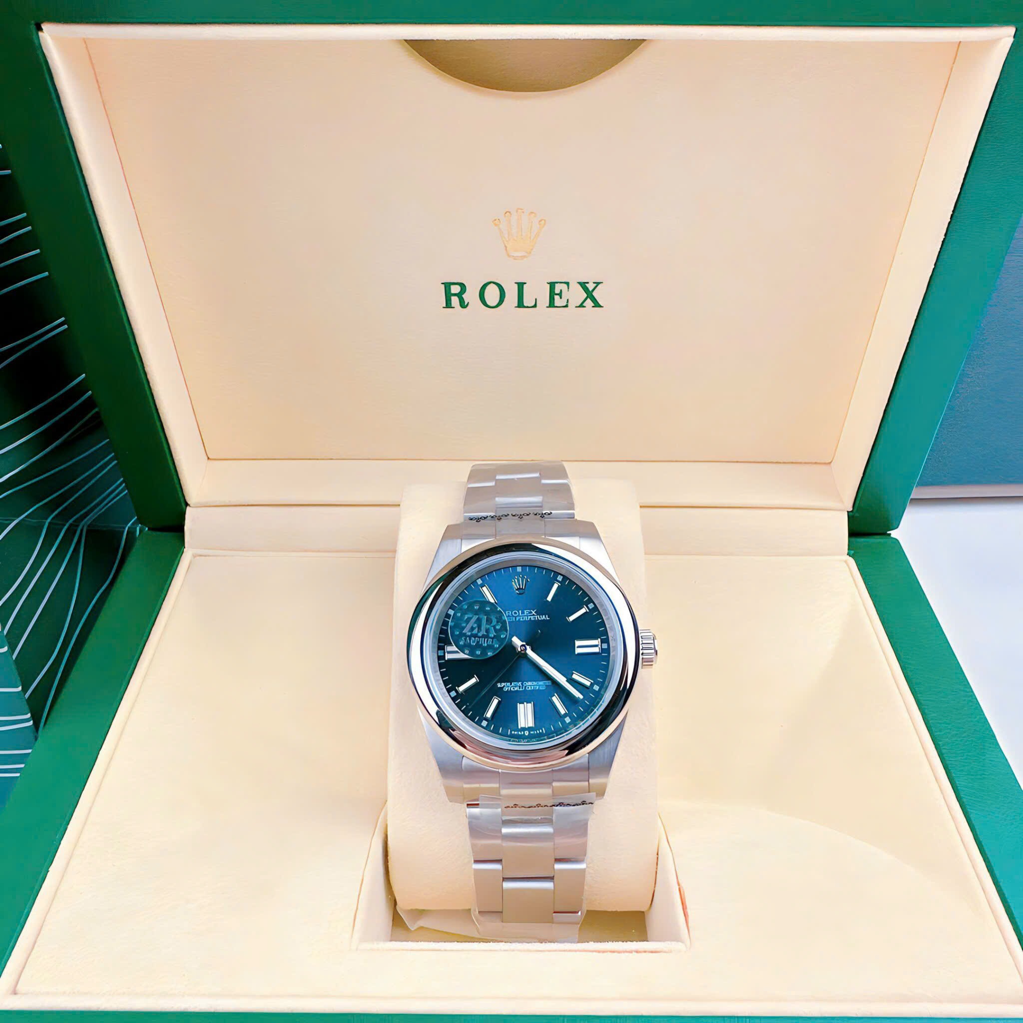 Đồng Hồ Rolex Oyster Perpetual |Nam Giới |Mặt Xanh Dương |Dây Kim Loại Silver |Máy Cơ (Automatic) |Size 41mm |donghogiatot.vn