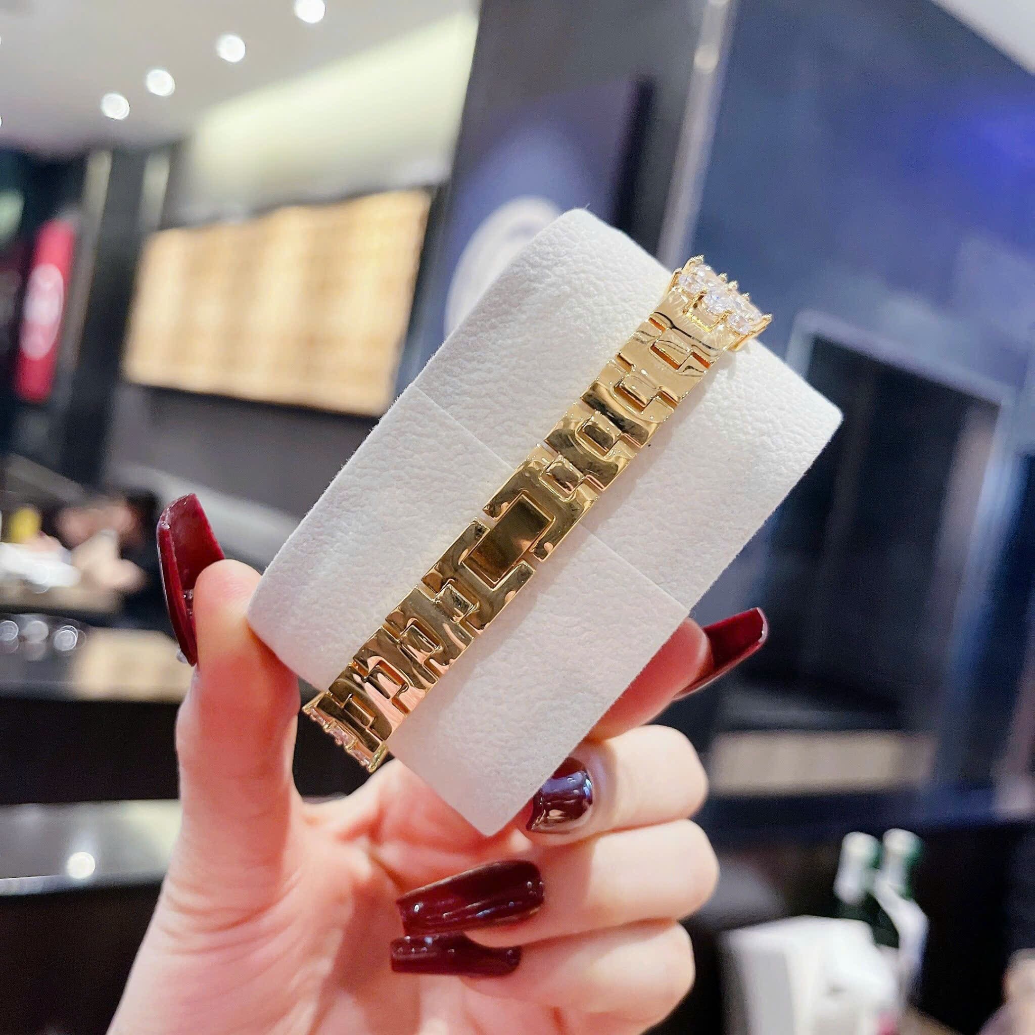 Đồng Hồ Royal Crown Bông Hoa Full Đá |Nữ Giới |Lắc Tay Đính Pha Lê Xanh Lá |Máy Pin (Quartz) |Size 36mm |donghogiatot.vn