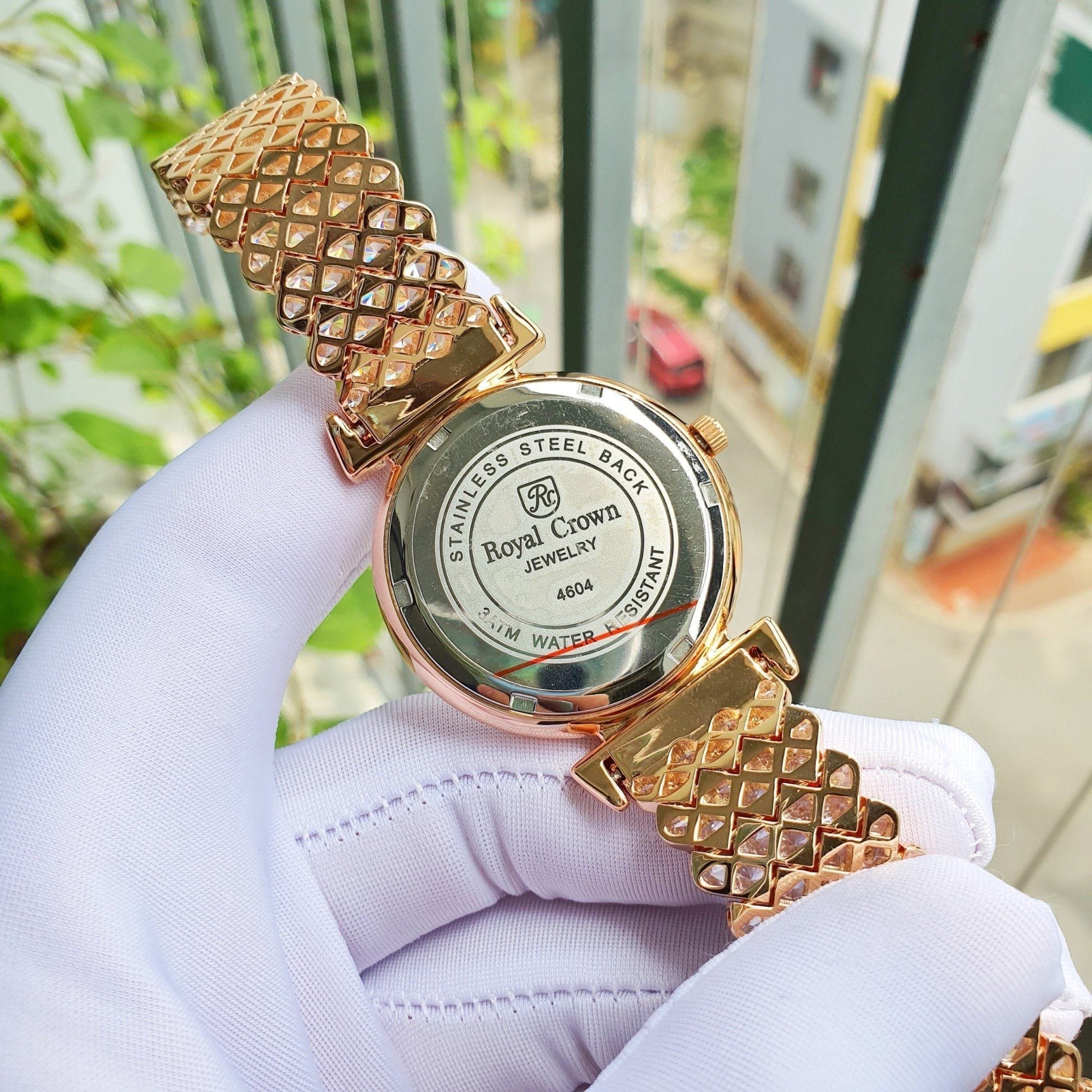Đồng Hồ Royal Crown Đính Đá Nhiều Màu |Nữ Giới |Dây Kim Loại Rose Gold |Máy Pin (Quartz) |Size 36mm |donghogaitot.vn