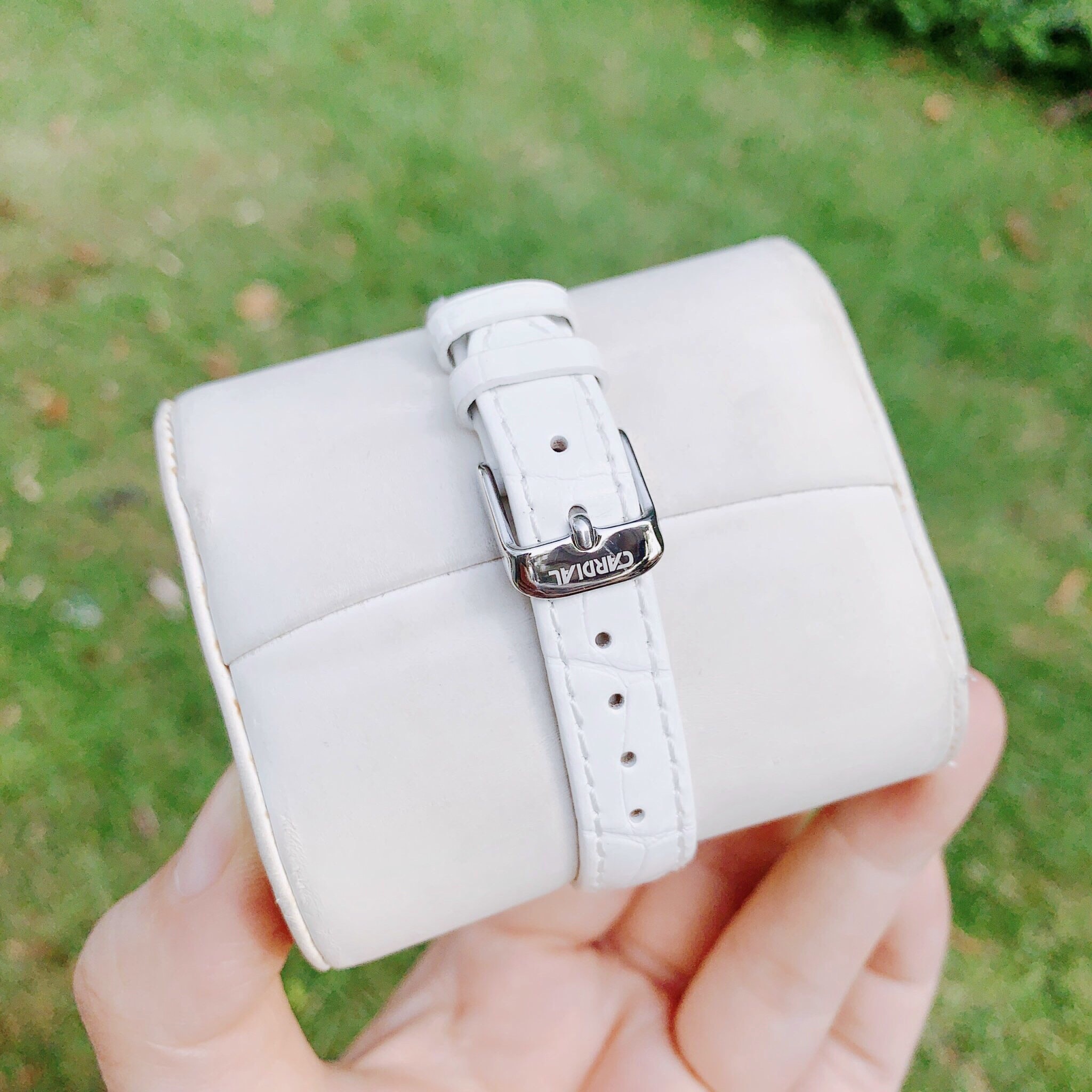 Đồng Hồ Royal Crown Mặt Oval |Nữ Giới |Đính Đá |Dây Da Trắng |Máy Pin (Quartz) |Size 27mm |donghogiatot.vn