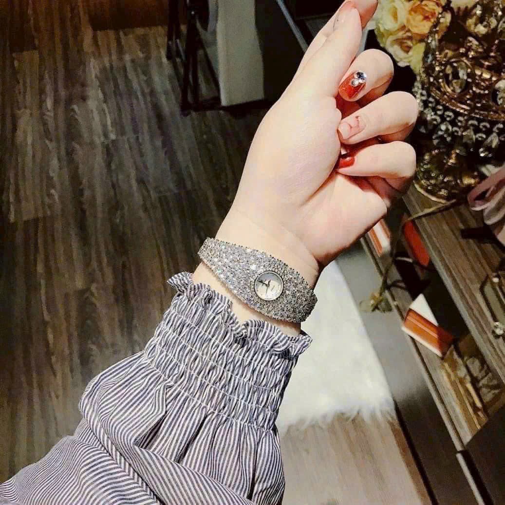 Đồng Hồ Royal Crown Mặt Tròn |Nữ Giới |Silver |Vòng Tay Full Đá Swarovski |Máy Pin (Quartz) |Size 34mm |donghogiatot.vn