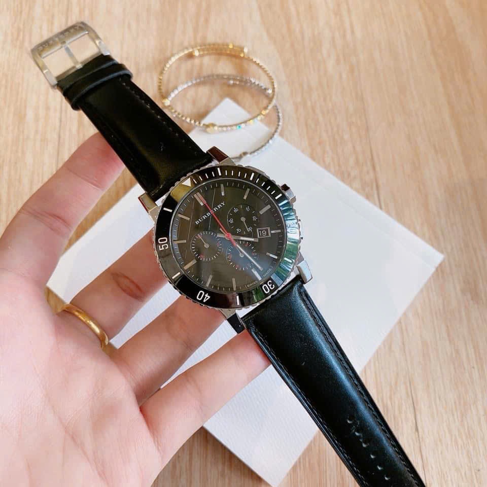 Đồng Hồ Burberry The City |Nam Giới |Mặt Chronograph |Dây Da Đen |Máy Pin (Quartz) |Size 42mm |donghogiatot.vn