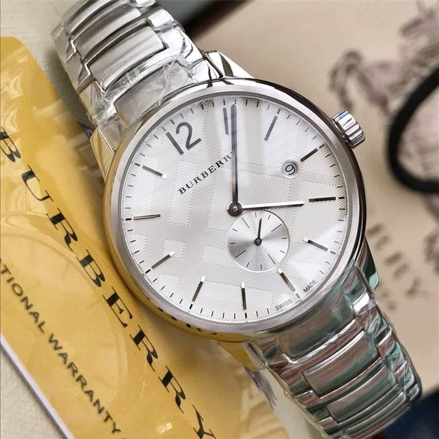Đồng Hồ Burberry The City |Nam Giới |Mặt Trắng |Dây Kim Loại Silver |Máy Pin (Quartz) |Size 40mm |donghogiatot.vn