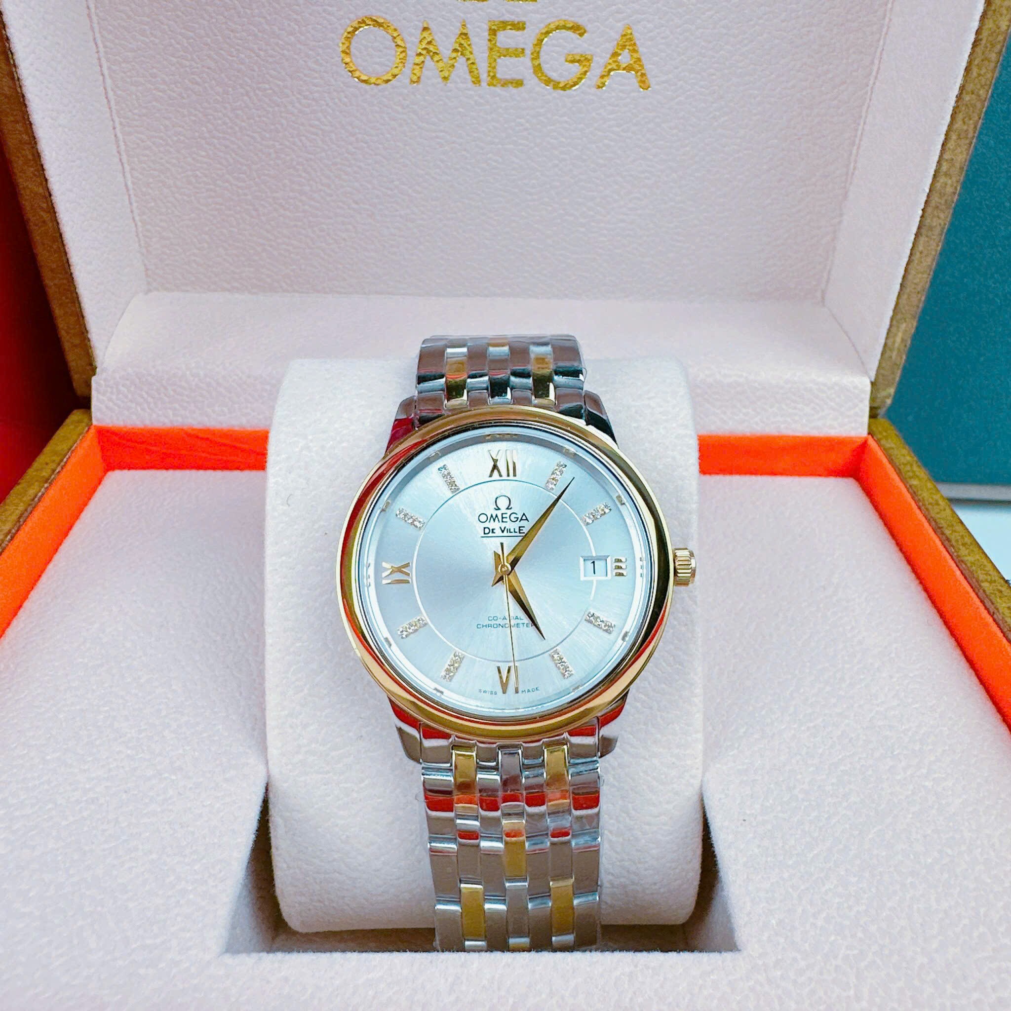 Đồng Hồ Omega Deville |Nam giới |Mặt Trắng |Dây Kim Loại |Demi Vàng Gold |Máy Cơ (Automatic) |Donghogiatot.vn