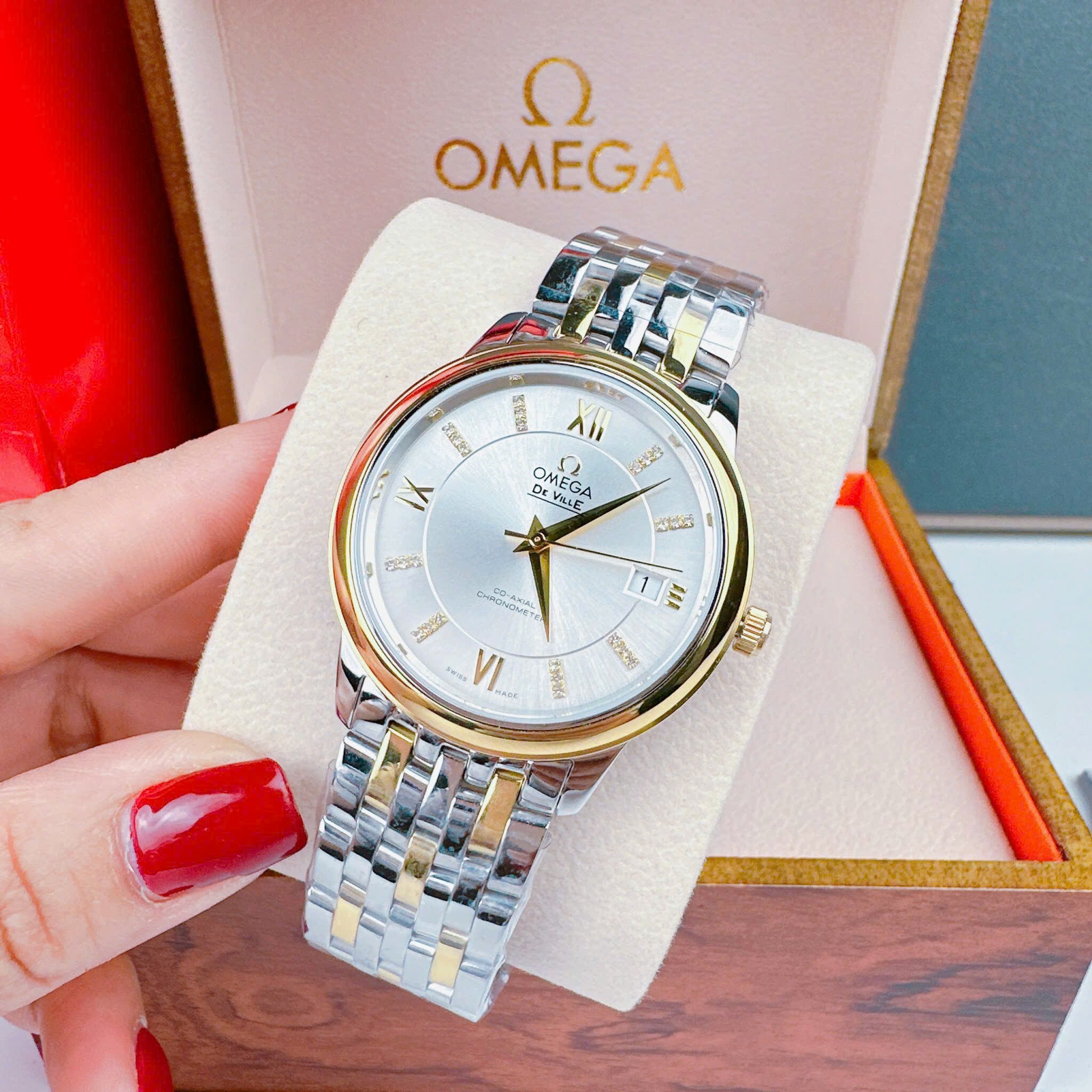 Đồng Hồ Omega Deville |Nam giới |Mặt Trắng |Dây Kim Loại |Demi Vàng Gold |Máy Cơ (Automatic) |Donghogiatot.vn