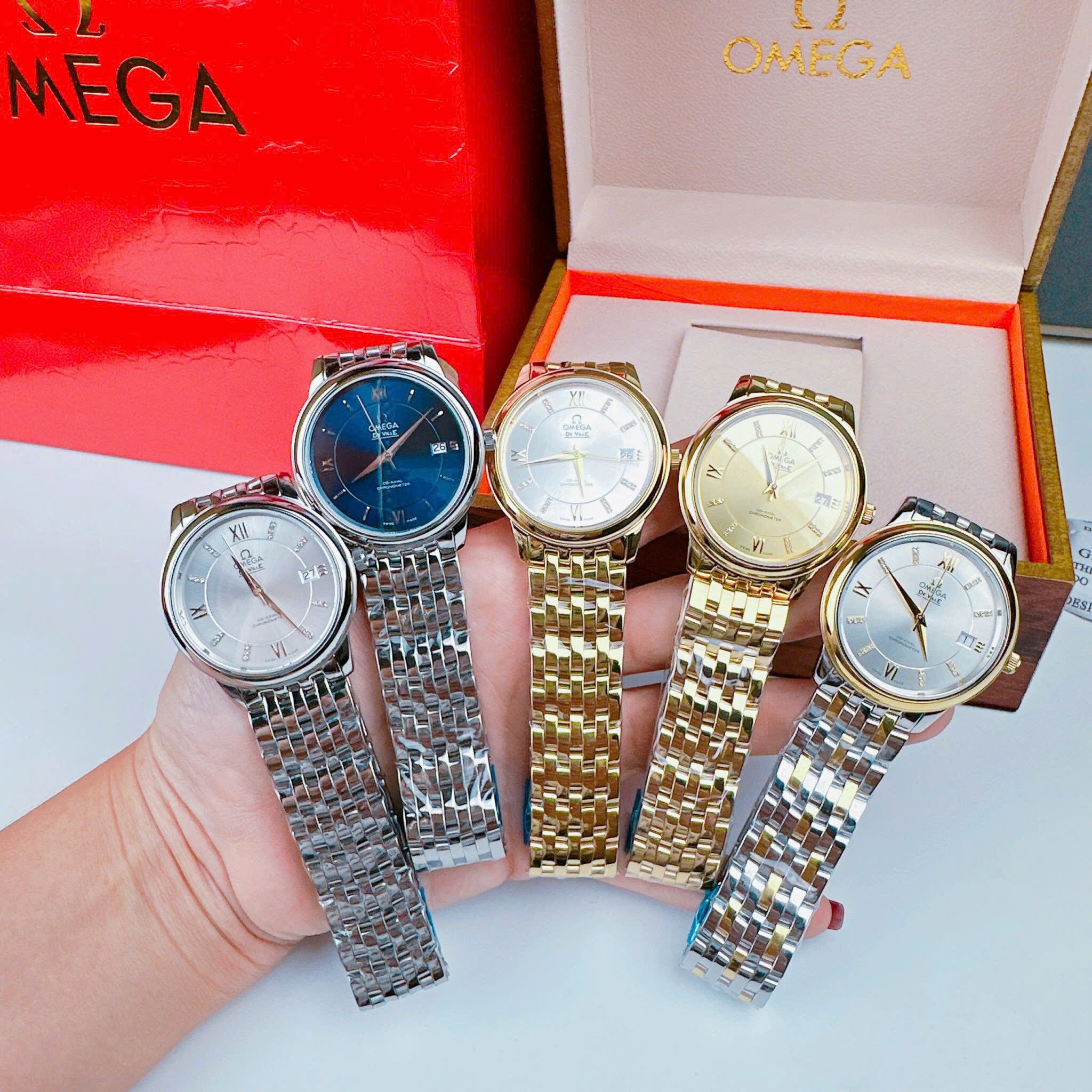 Đồng Hồ Omega Deville |Nam giới |Mặt Trắng |Dây Kim Loại |Demi Vàng Gold |Máy Cơ (Automatic) |Donghogiatot.vn