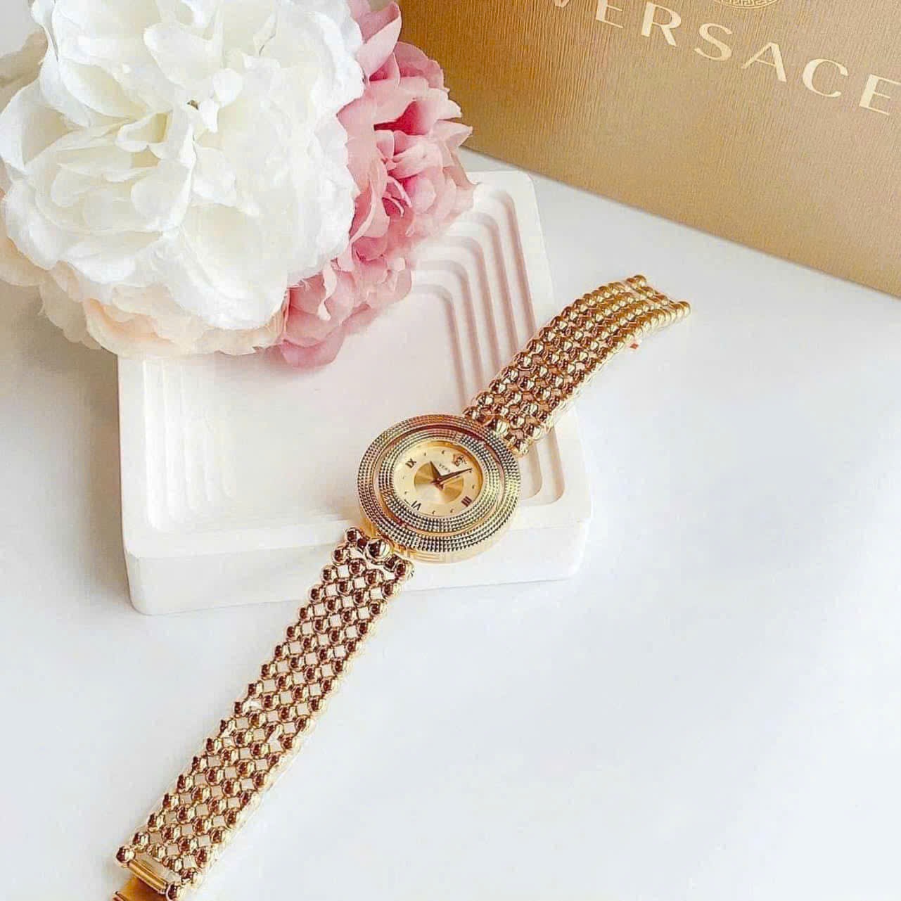 Đồng Hồ Versace Eon Mother Of Pearl |Nữ Giới |Mặt Xoay |Dây Kim Loại Vàng Gold |Máy Pin (Quartz) |Size 33mm |donghogiatot.vn