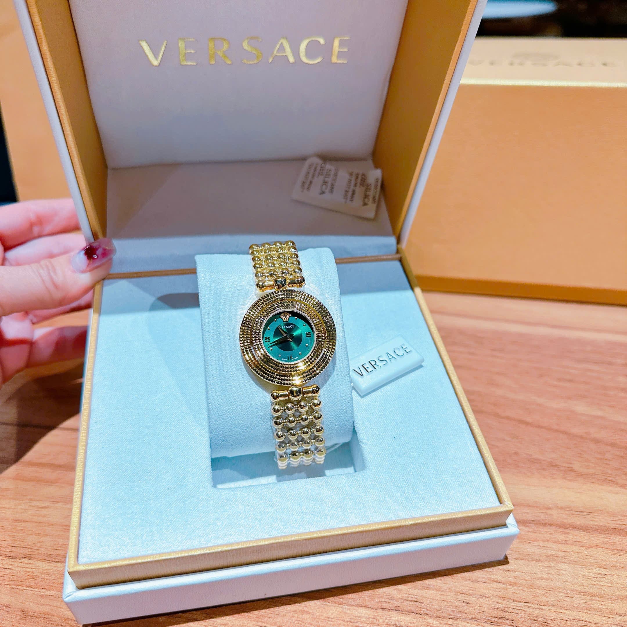Đồng Hồ Versace Eon Pour Femmes |Nữ Giới |Xanh Lá |Dây Kim Loại Vàng Gold |Máy Pin (Quartz) |Size 33mm |donghogiatot.vn