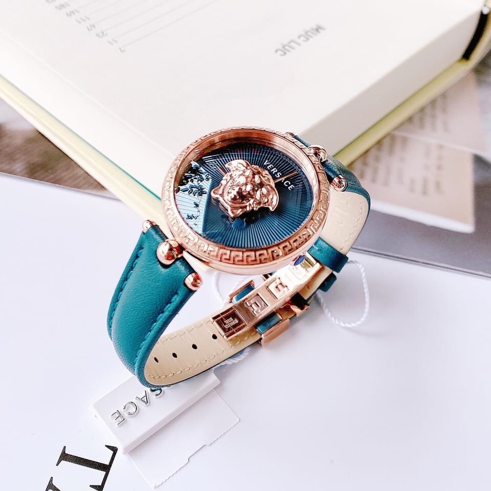 Đồng Hồ Versace Palazzo Empire |Nữ Giới |Rose Gold |Dây Da Xanh Dương |Máy Pin (Quartz) |Size 34mm |donghogiatot.vn