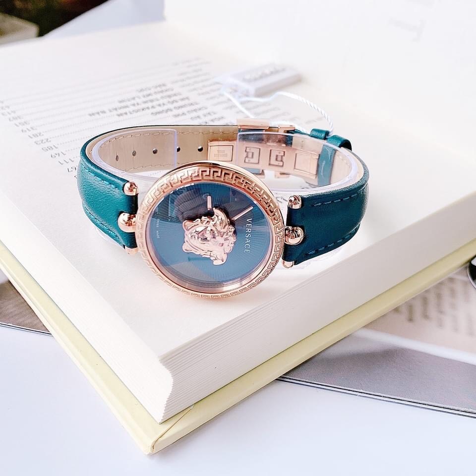 Đồng Hồ Versace Palazzo Empire |Nữ Giới |Rose Gold |Dây Da Xanh Dương |Máy Pin (Quartz) |Size 34mm |donghogiatot.vn