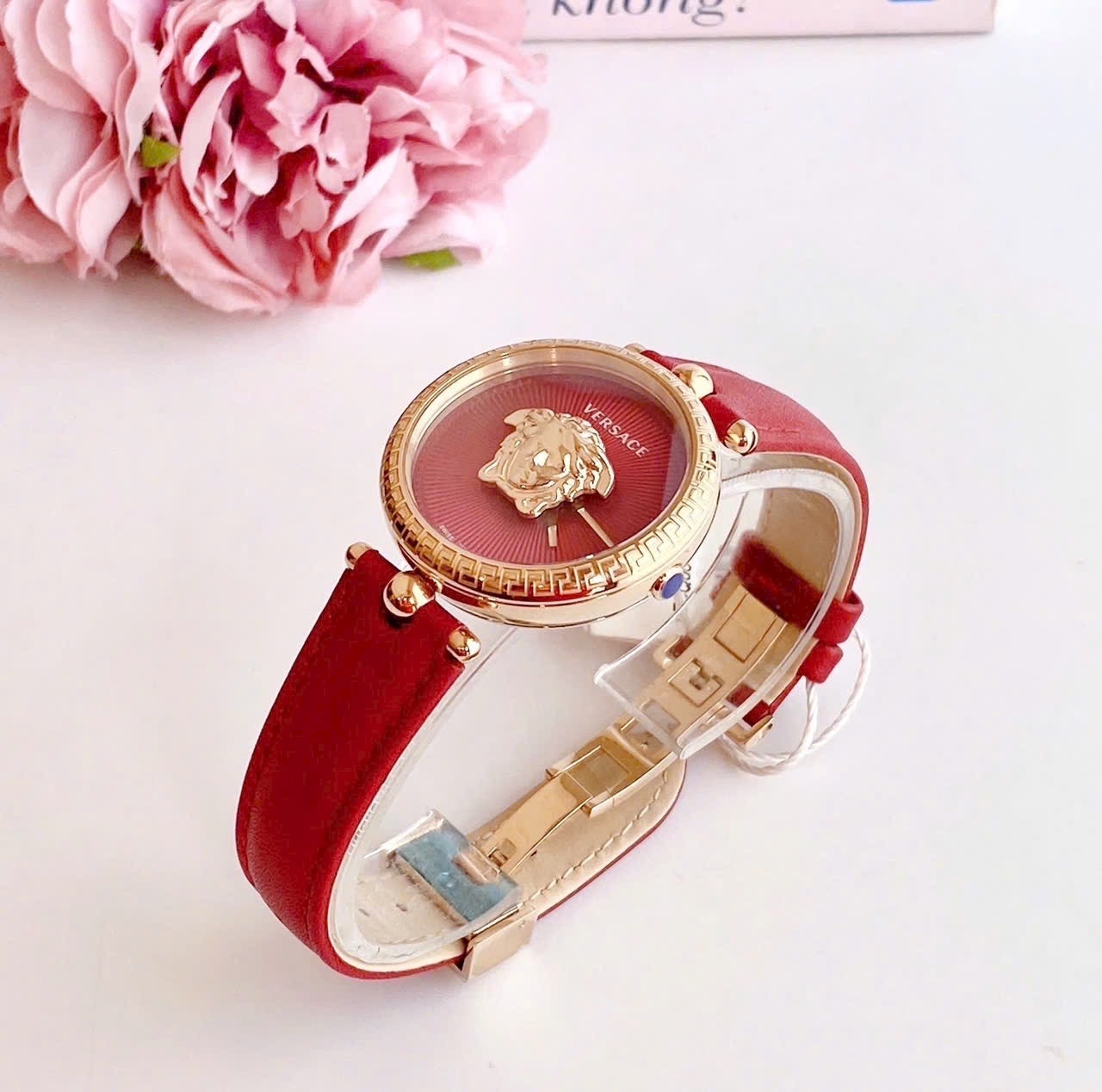 Đồng Hồ Versace Palazzo Empire |Nữ Giới |Vàng Gold |Dây Da Màu Đỏ |Máy Pin (Quartz) |Size 34mm |donghogiatot.vn