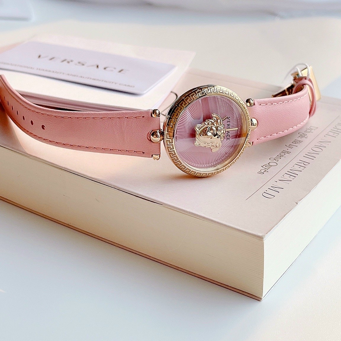 Đồng Hồ Versace Palazzo Empire |Nữ Giới |Vàng Gold |Dây Da Màu Hồng |Máy Pin (Quartz) |Size 34mm |donghogiatot.vn