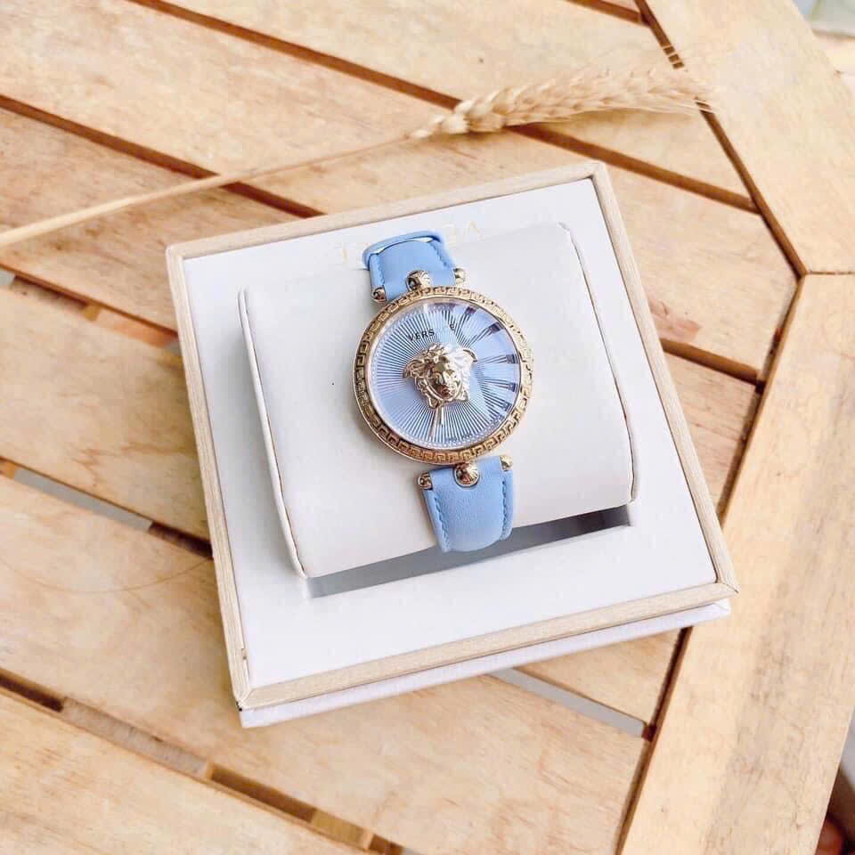 Đồng Hồ Versace Palazzo Empire |Nữ Giới |Vàng Gold |Dây Da Xanh Da Trời |Máy Pin (Quartz) |Size 34mm |donghogiatot.vn