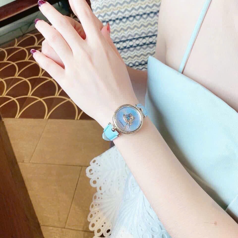 Đồng Hồ Versace Palazzo Empire |Nữ Giới |Vàng Gold |Dây Da Xanh Da Trời |Máy Pin (Quartz) |Size 34mm |donghogiatot.vn