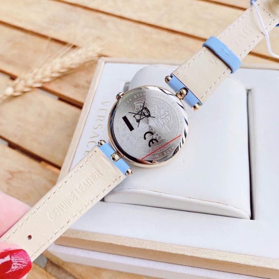 Đồng Hồ Versace Palazzo Empire |Nữ Giới |Vàng Gold |Dây Da Xanh Da Trời |Máy Pin (Quartz) |Size 34mm |donghogiatot.vn