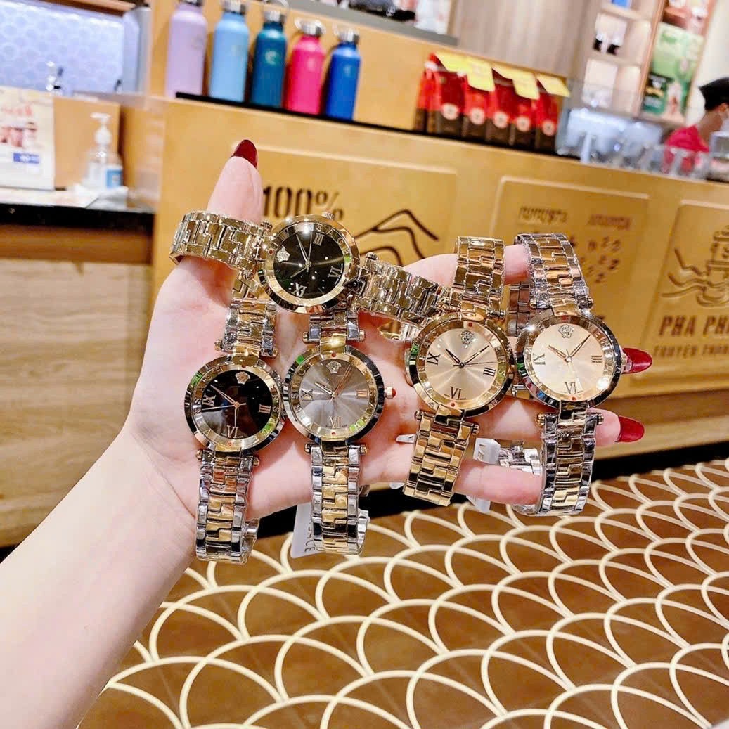 Đồng Hồ Versace Revive |Nữ Giới |Mặt Xám |Tráng Gương |Dây Kim Loại Demi Vàng |Máy Pin (Quartz) |Size 35mm |donghogiatot.vn