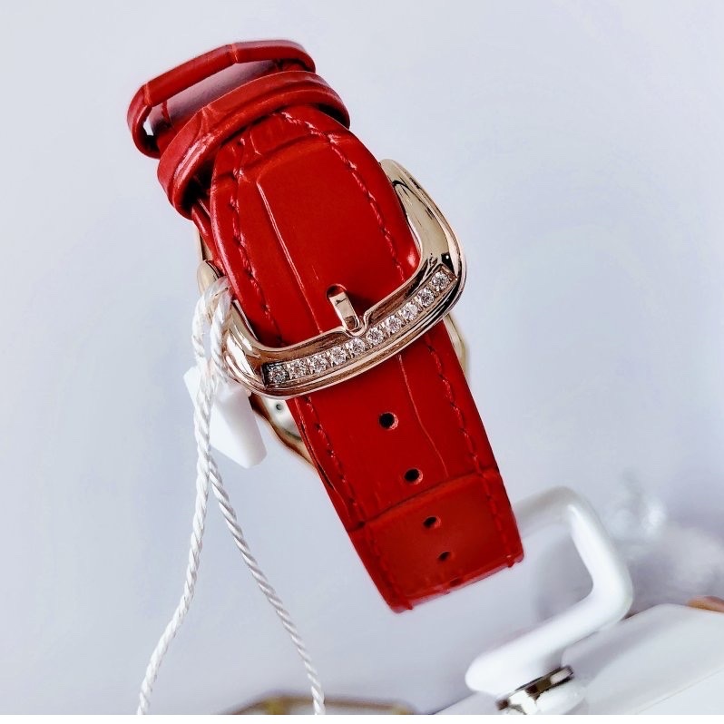 Đồng Hồ Xcer Mặt Vuông |Nữ Giới |Full Đá |Rose Gold |Dây Da Đỏ |Máy Pin (Quartz) |Size 36x36mm |donghogiatot.vn