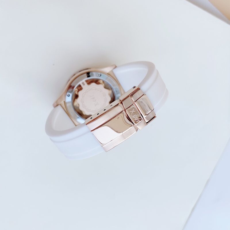 Đồng Hồ Xcer Mặt Xoay |Nữ Giới |Đính Đá |Rose Gold |Dây Cao Su Trắng |Máy Pin (Quartz) |Size 38mm |donghogiatot.vn
