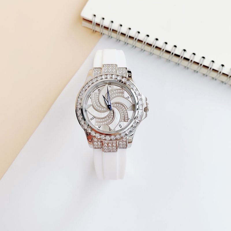 Đồng Hồ Xcer Mặt Xoay |Nữ Giới |Đính Đá |Silver |Dây Cao Su Trắng |Máy Pin (Quartz) |Size 38mm |donghogiatot.vn