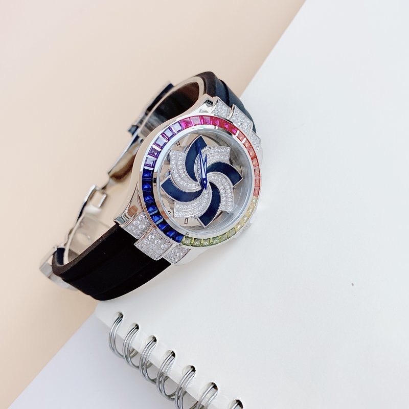 Đồng Hồ Xcer Rainbow |Nữ Giới |Mặt Xoay |Silver |Dây Cao Su Đen |Máy Pin (Quartz) |Size 38mm |donghogiatot.vn