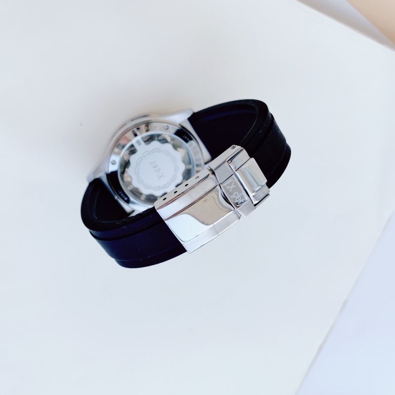 Đồng Hồ Xcer Rainbow |Nữ Giới |Mặt Xoay |Silver |Dây Cao Su Đen |Máy Pin (Quartz) |Size 38mm |donghogiatot.vn