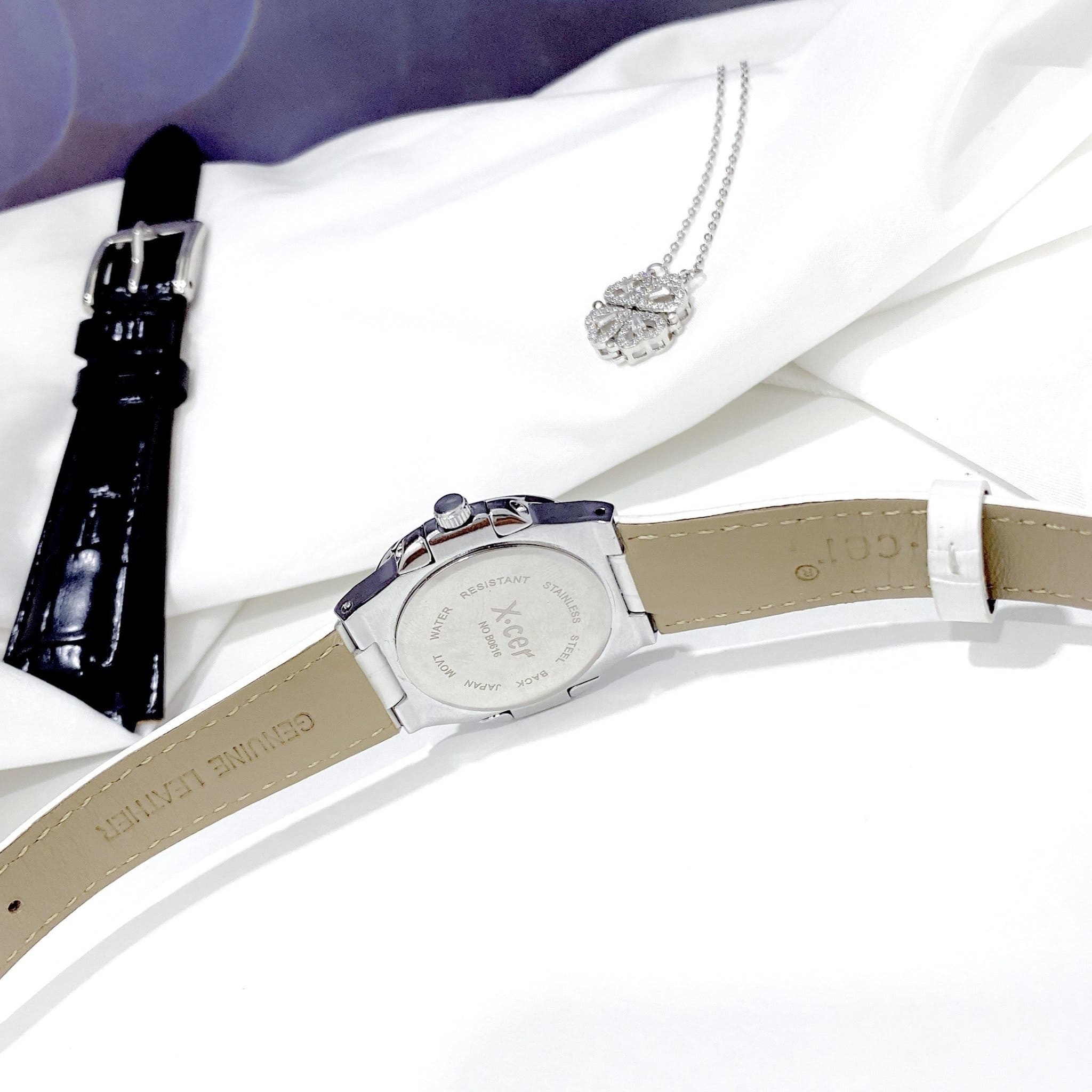 Đồng Hồ Xcer Tựa Patek Philippe |Nữ Giới |Mặt Xanh Lá |Dây Da Trắng |Máy Pin (Quartz) |Size 30mm |donghogiatot.vn