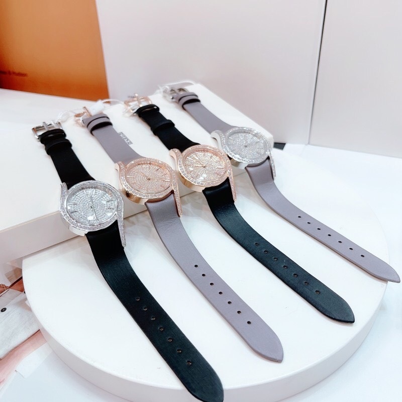Đồng Hồ Xcer Tựa Piaget |Nữ Giới |Full Đá |Rose Gold |Dây Da Lụa Đen |Máy Pin (Quartz) |Size 32mm |donghogiatot.vn