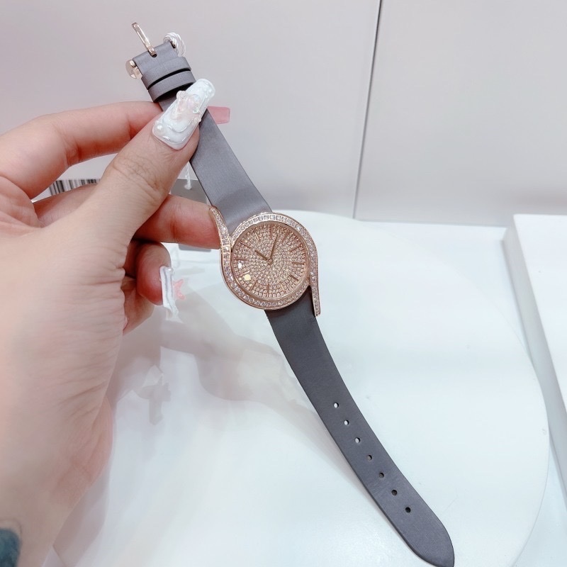 Đồng Hồ Xcer Tựa Piaget |Nữ Giới |Full Đá |Rose Gold |Dây Satin Xám |Máy Pin (Quartz) |Size 32mm |donghogiatot.vn