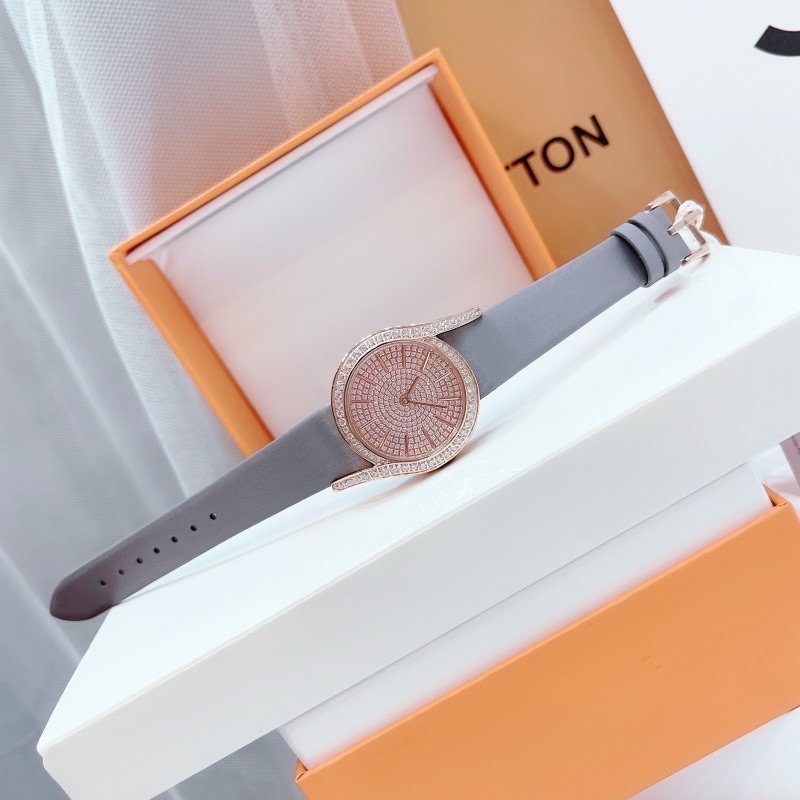 Đồng Hồ Xcer Tựa Piaget |Nữ Giới |Full Đá |Rose Gold |Dây Satin Xám |Máy Pin (Quartz) |Size 32mm |donghogiatot.vn