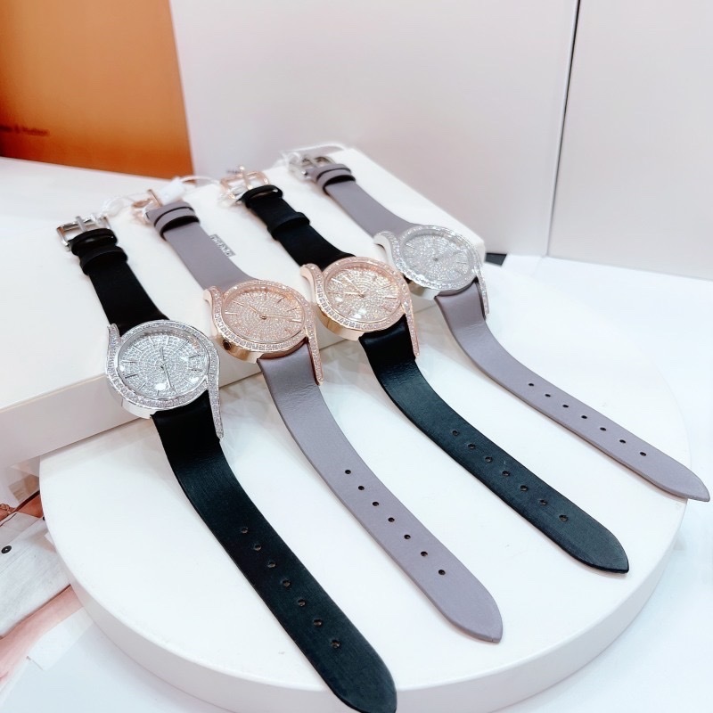 Đồng Hồ Xcer Tựa Piaget |Nữ Giới |Full Đá |Rose Gold |Dây Satin Xám |Máy Pin (Quartz) |Size 32mm |donghogiatot.vn