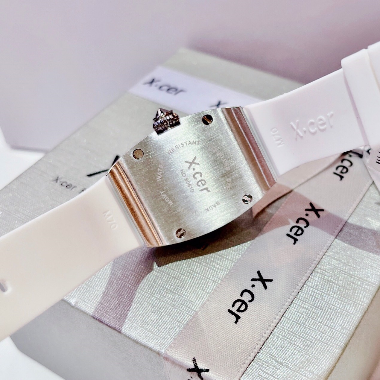 Đồng Hồ Xcer Tựa Richard Mille |Nữ Giới |Đính Đá |Silver |Dây Silicone Trắng |Máy Pin (Quartz) |Size 36mm |donghogiatot.vn