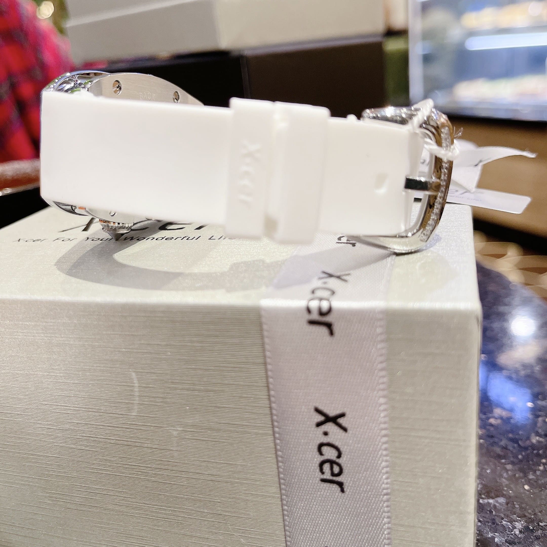 Đồng Hồ Xcer Tựa Richard Mille |Nữ Giới |Đính Đá |Silver |Dây Silicone Trắng |Máy Pin (Quartz) |Size 36mm |donghogiatot.vn